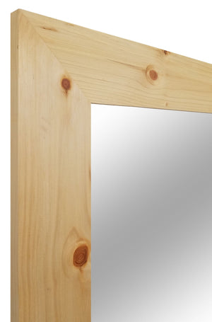 Shiplap Large Wooden Framed Mirror Available in 4 Sizes and 20 Colors: Shown in New Natural Stain - Renewed Decor & Storage