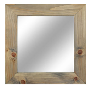 Square Shiplap Wood Framed Mirror, 20 Colors & Custom Sizes, Shown In Weathered Oak - Lane of Lenore