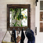 Reading Mirror with Wall Hooks, Coat Rack, Decorative Mirror, Entryway Organizer, Key Holder, Coat Hooks - Renewed Decor & Storage