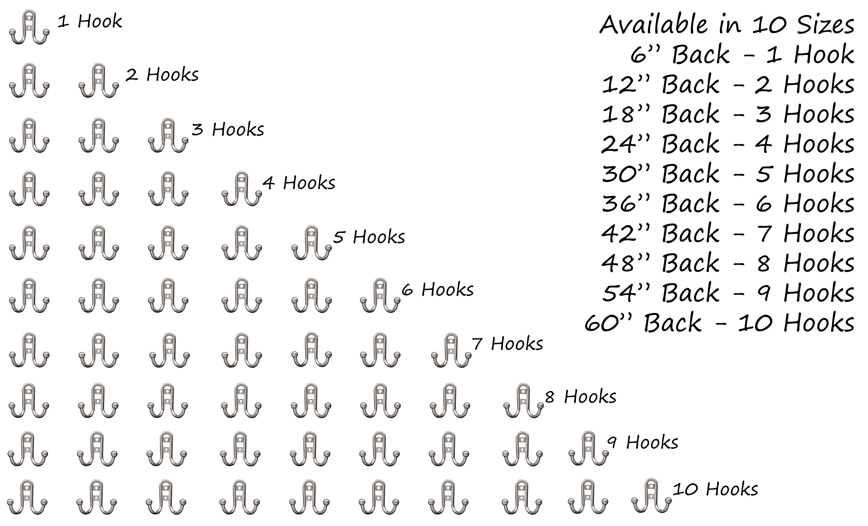 Countryside Double Utility Hook Rack, Custom Number of Hooks