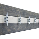 Cape May Boat Cleat Wall Hooks - 400 Color Combinations, Shown in Classic Gray & Bright Ivory White