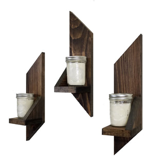 Ivy Brook Floating Shelf 3 Piece Set, 20 Stain Colors, Shown in Dark Walnut