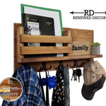 Discovery Organizer, Mail Bin, Key Holder & Shelf - 20 Colors & 5 Hook Finishes by Renewed Decor