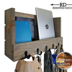 Mill Barn Wall Organizer with Hooks, 20 Stain Colors - Renewed Decor & Storage