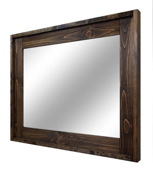 Modern Rustic Wood Framed Wall Mirror - Renewed Decor & Storage