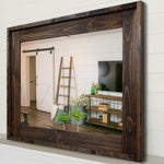 Modern Rustic Wood Framed Wall Mirror - Renewed Decor & Storage