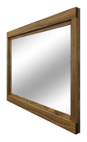 Farmhouse Wood Framed Wall Mirror, Shown in Driftwood 