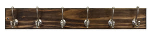 Brookside Wall Mounted Hook Rack - 20 Stain Colors, Shown in Dark Walnut
