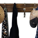 Brookside Wall Mounted Hook Rack - 20 Stain Colors, Shown in Dark Walnut