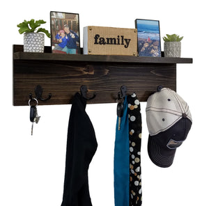 Rustic wall organizer with hooks hotsell