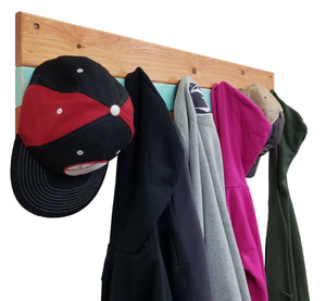 Cape May Boat Cleat Wall Hooks - 400 Color Combinations, Colonial Maple & Sea Blue