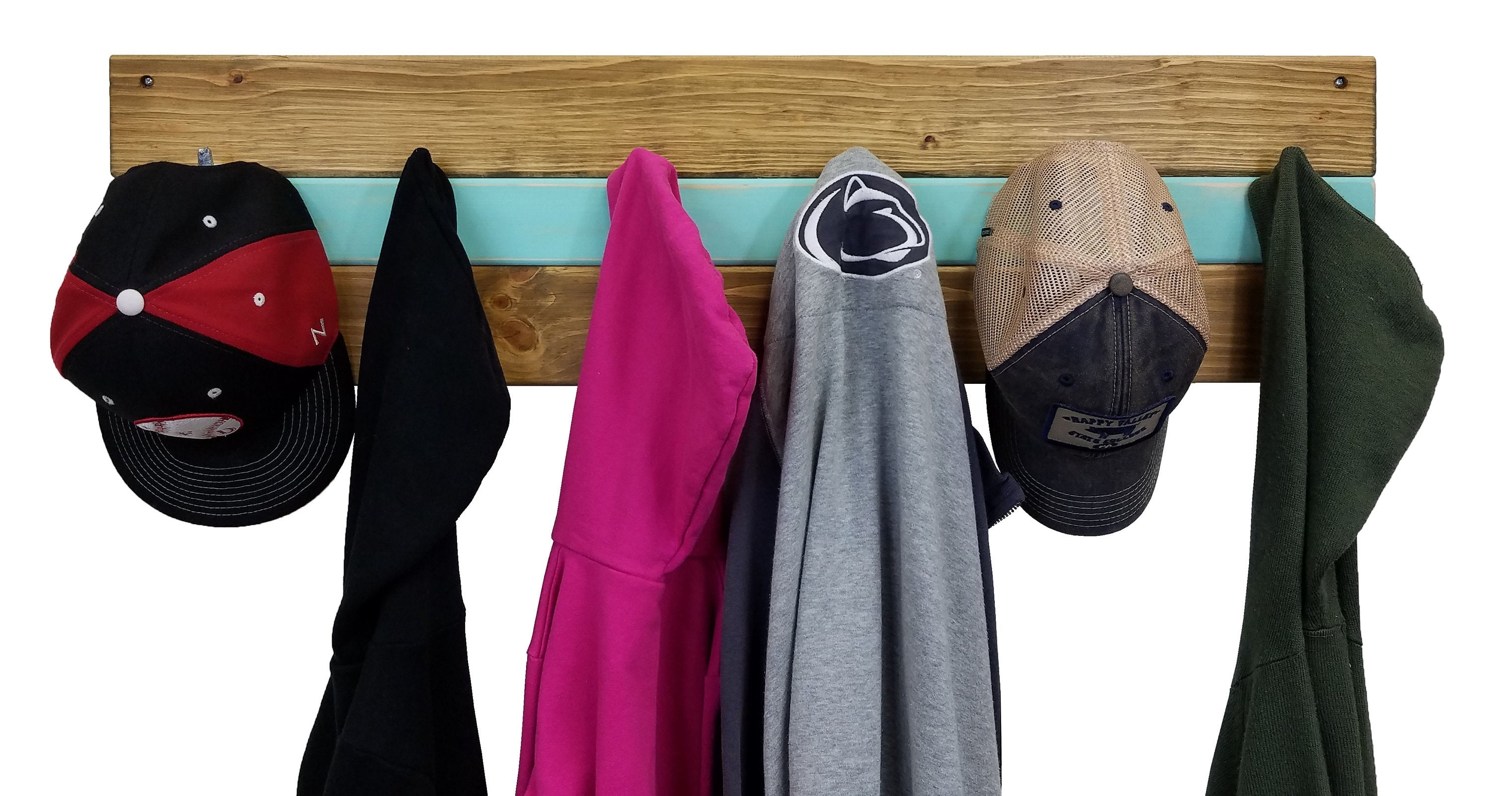 Cape May Boat Cleat Wall Hooks - 400 Color Combinations, Shown in Driftwood & Sea Blue