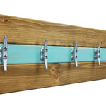 Cape May Boat Cleat Wall Hooks - 400 Color Combinations, Shown in Driftwood & Sea Blue