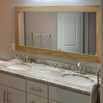 Shiplap Reclaimed Wood Mirror Shown in Driftwood, 4 Sizes & 20 Stains - Renewed Decor & Storage