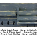 Restyled Farmhouse Mail Organizer with Hooks, Entryway Organizer, Key Holder for Wall, Wall Shelf - Renewed Decor & Storage