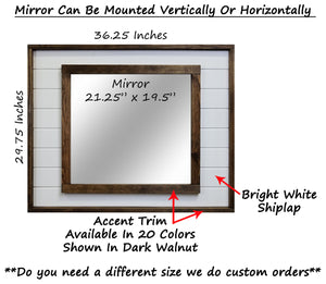 Stone Harbor Shiplap Framed Wall Mirror, Rustic Wall Decor, Mirror Wall Decor, Vanity Mirror, Bathroom Mirror, Rustic Mirror, Shiplap Boards - Renewed Decor & Storage