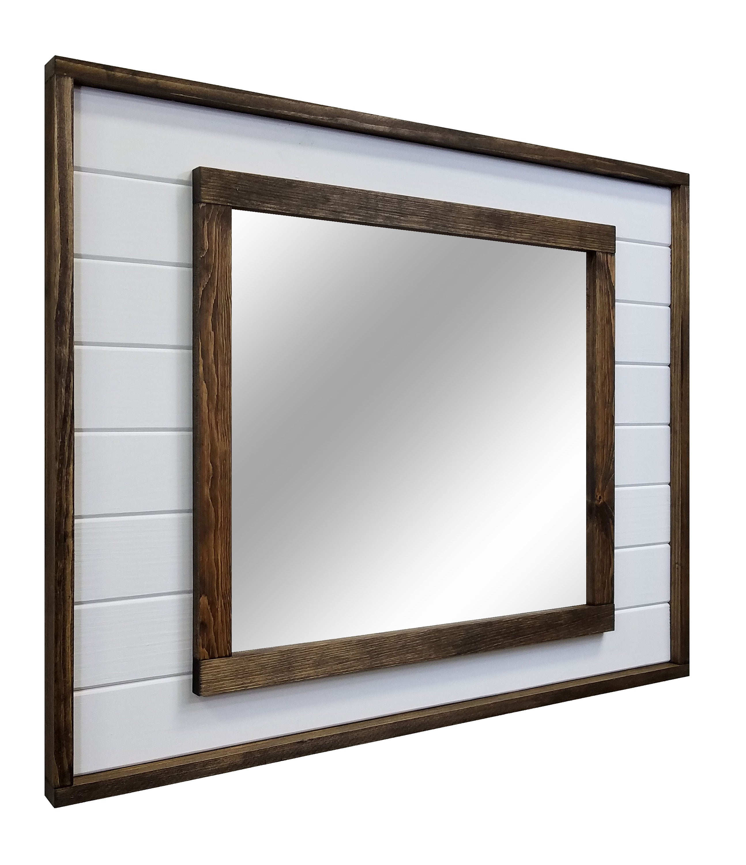 Stone Harbor Shiplap Framed Wall Mirror, Rustic Wall Decor, Mirror Wall Decor, Vanity Mirror, Bathroom Mirror, Rustic Mirror, Shiplap Boards - Renewed Decor & Storage
