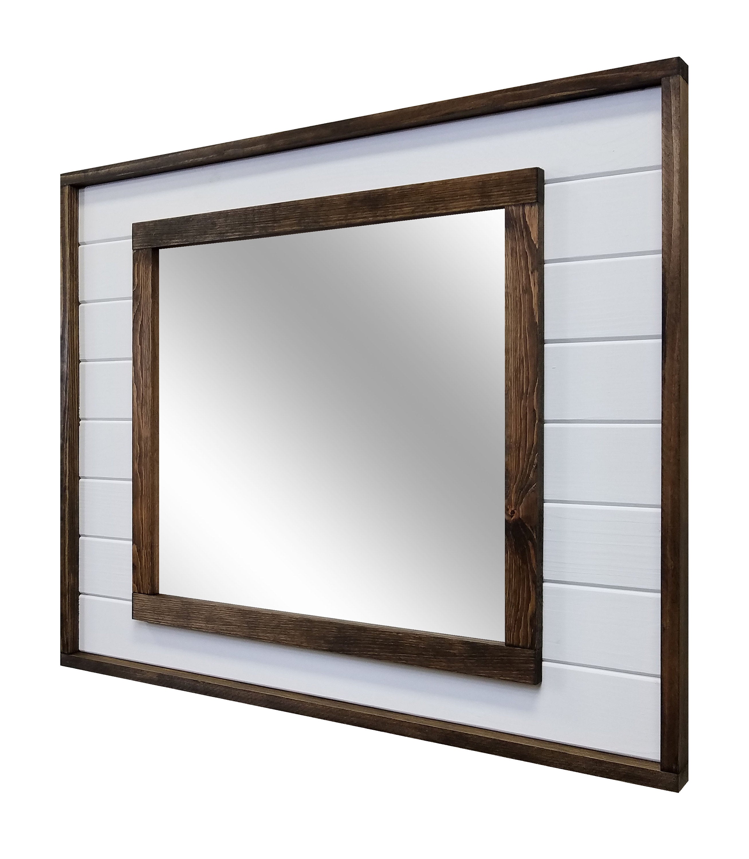 Stone Harbor Shiplap Framed Wall Mirror, Rustic Wall Decor, Mirror Wall Decor, Vanity Mirror, Bathroom Mirror, Rustic Mirror, Shiplap Boards - Renewed Decor & Storage
