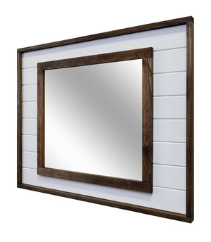 Stone Harbor Shiplap Framed Wall Mirror, Rustic Wall Decor, Mirror Wall Decor, Vanity Mirror, Bathroom Mirror, Rustic Mirror, Shiplap Boards - Renewed Decor & Storage