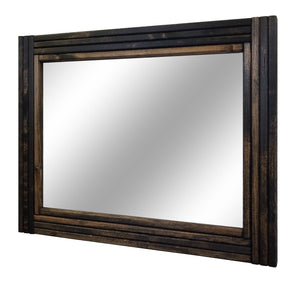 Mid Century Modern Wood Framed Mirror, 20 Stain Colors - Renewed Decor & Storage