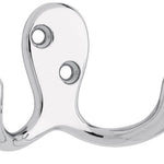 Double Prong Coat Hook Chrome Finish