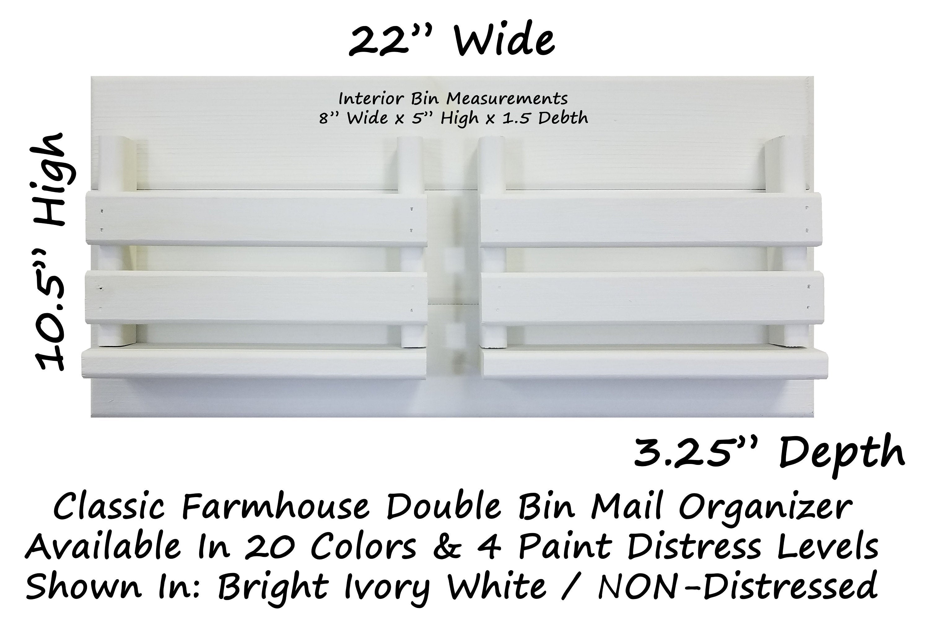 Classic Farmhouse Double Bin Mail Organizer, Size 