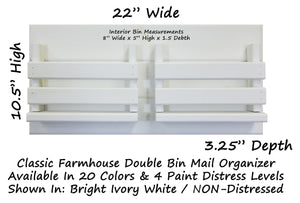 Classic Farmhouse Double Bin Mail Organizer, Size 