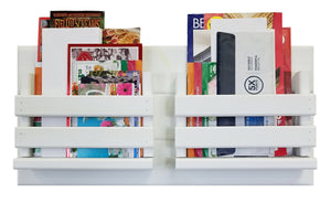 Classic Farmhouse Double Bin Mail Organizer - 20 Paint Colors, Shown in Bright Ivory White