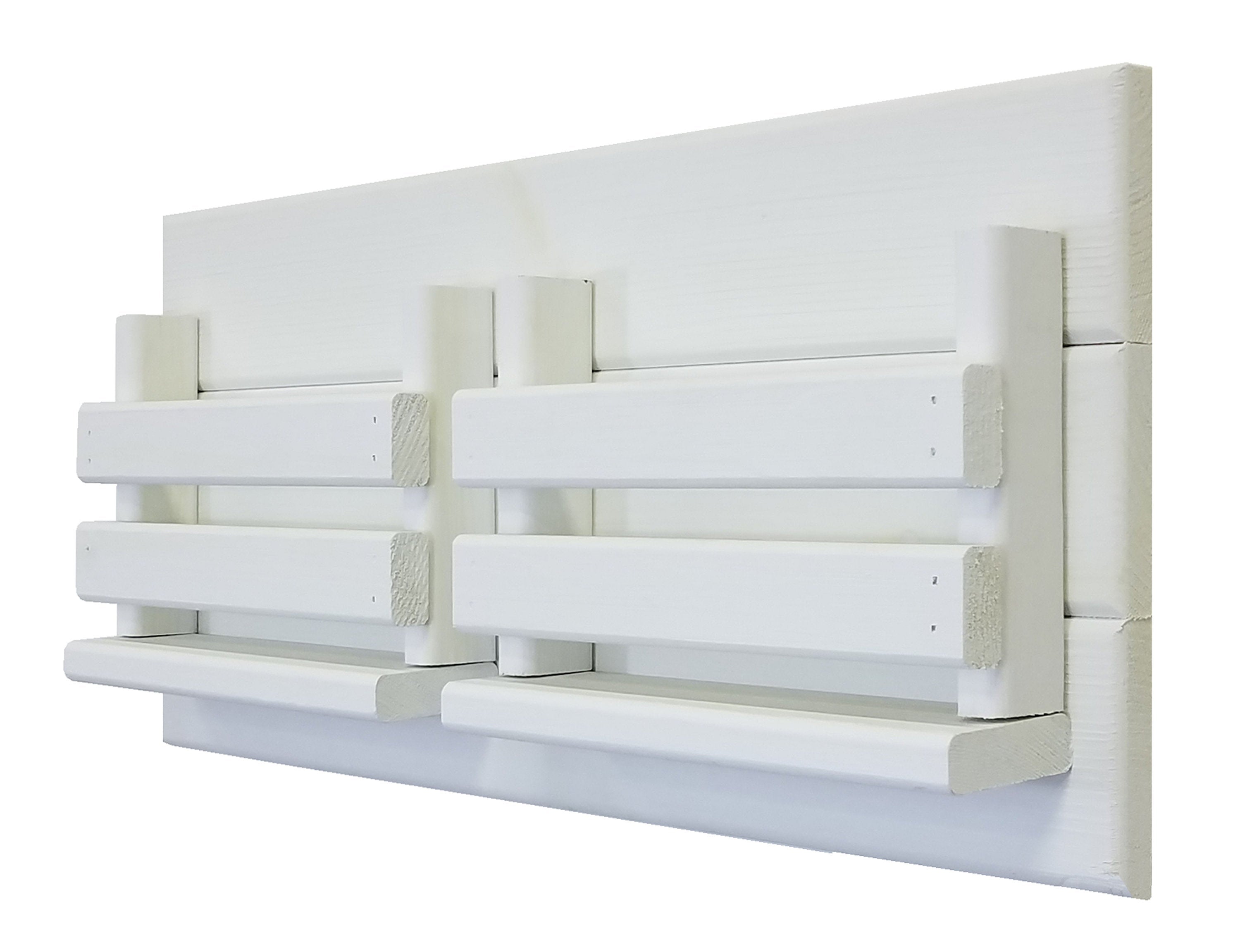 Classic Farmhouse Double Bin Mail Organizer - 20 Paint Colors, Shown in Bright Ivory White