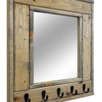 Millwood Mirror with Hooks, 20 Stain Colors - Renewed Decor & Storage