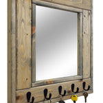 Millwood Mirror with Hooks, 20 Stain Colors - Renewed Decor & Storage