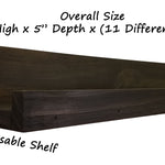 Farmhouse Rustic Wooden Ledge Shelf Size
