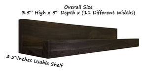 Farmhouse Rustic Wooden Ledge Shelf Size