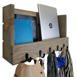 Mill Barn Wall Organizer with Hooks, 20 Stain Colors - Renewed Decor & Storage