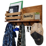 Discovery Organizer, Mail Bin, Key Holder & Shelf, Shown in Early American, Oiled Bronze Hooks