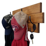 American Farmhouse Wood Wall Hook Rack - 20 Stain Colors, Shown in Early American