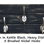 American Farmhouse Wood Wall Hook Rack, Kettle Black