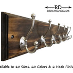 Brookside Wall Mounted Hook Rack - 20 Stain Colors - Renewed Decor