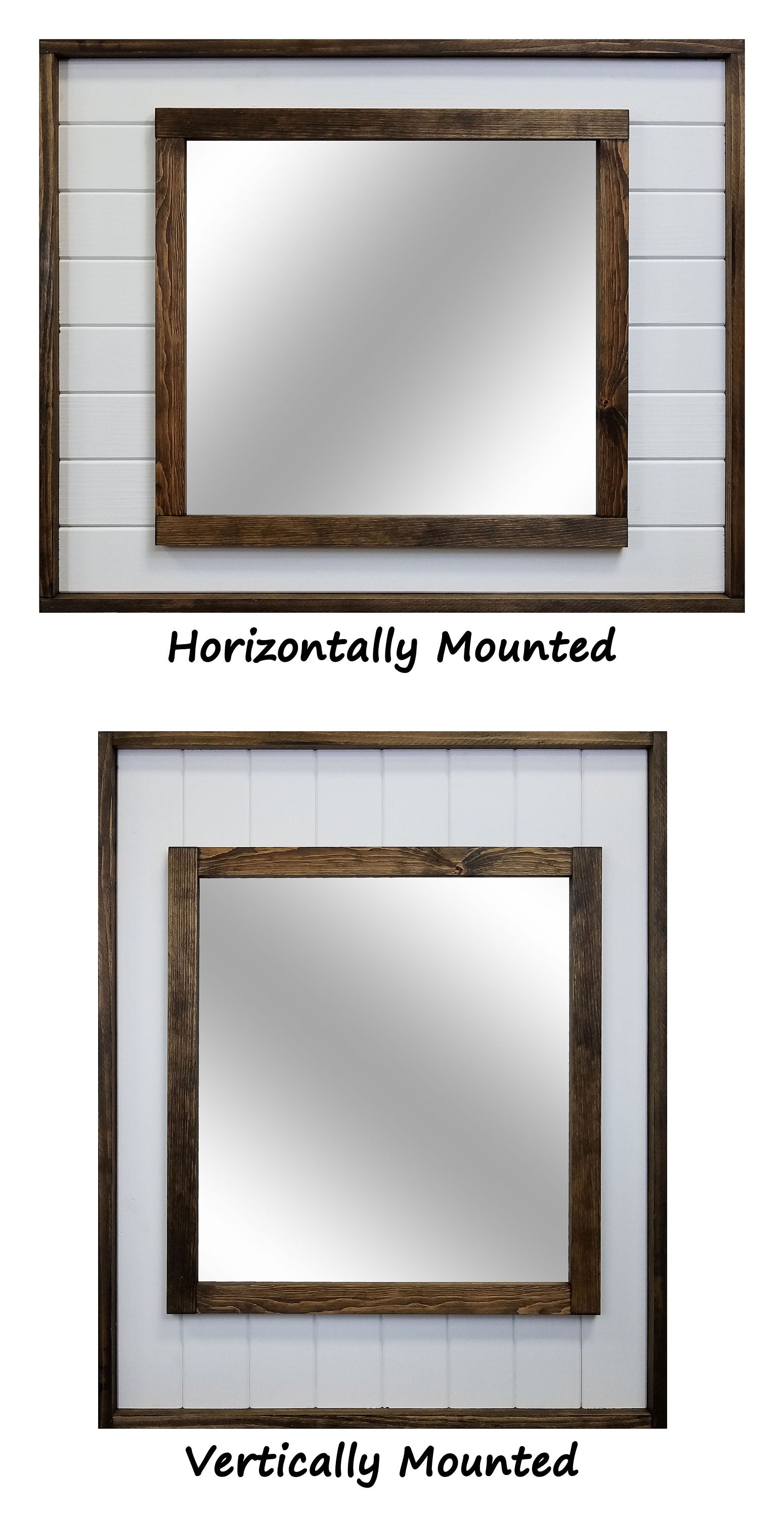 Stone Harbor Shiplap Framed Wall Mirror, Rustic Wall Decor, Mirror Wall Decor, Vanity Mirror, Bathroom Mirror, Rustic Mirror, Shiplap Boards - Renewed Decor & Storage