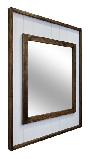 Stone Harbor Shiplap Framed Wall Mirror, Rustic Wall Decor, Mirror Wall Decor, Vanity Mirror, Bathroom Mirror, Rustic Mirror, Shiplap Boards - Renewed Decor & Storage