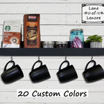 Bridgewater Wooden Wall Shelf with Hooks, 20 Colors, Lane of Lenore