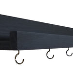 Bridgewater Wooden Wall Shelf with Hooks - 20 Paint Colors, Shown in Kettle Black