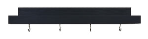 Bridgewater Wooden Wall Shelf with Hooks - 20 Paint Colors, Shown in Kettle Black