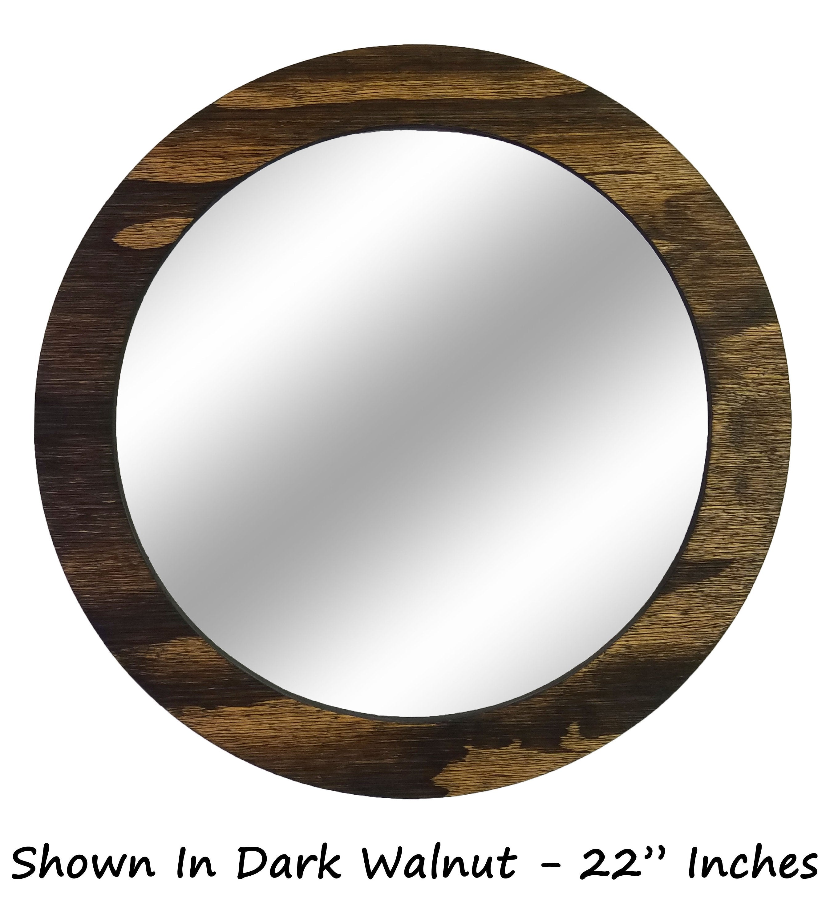 Wood Basics Round Decorative Wall Mirror - Renewed Decor & Storage