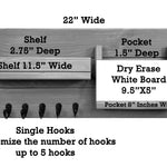 Classic Farmhouse Wall Mounted Organizer, Dimensions 