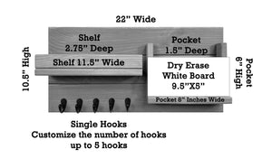 Classic Farmhouse Wall Mounted Organizer, Dimensions 