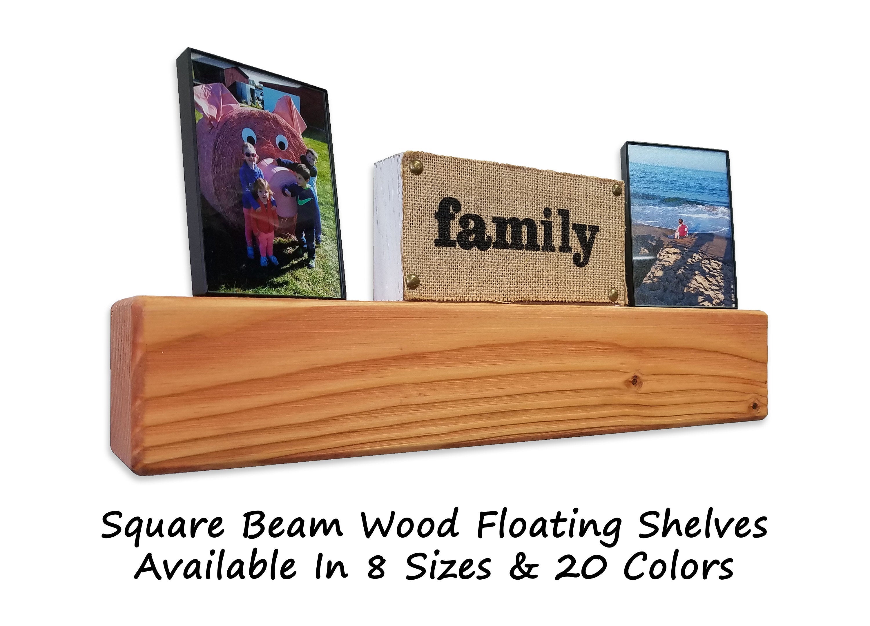 Square Beam Solid Wood Floating Shelves - Renewed Decor & Storage