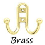 Double Prong Ball End Utility Hook Brass Finish