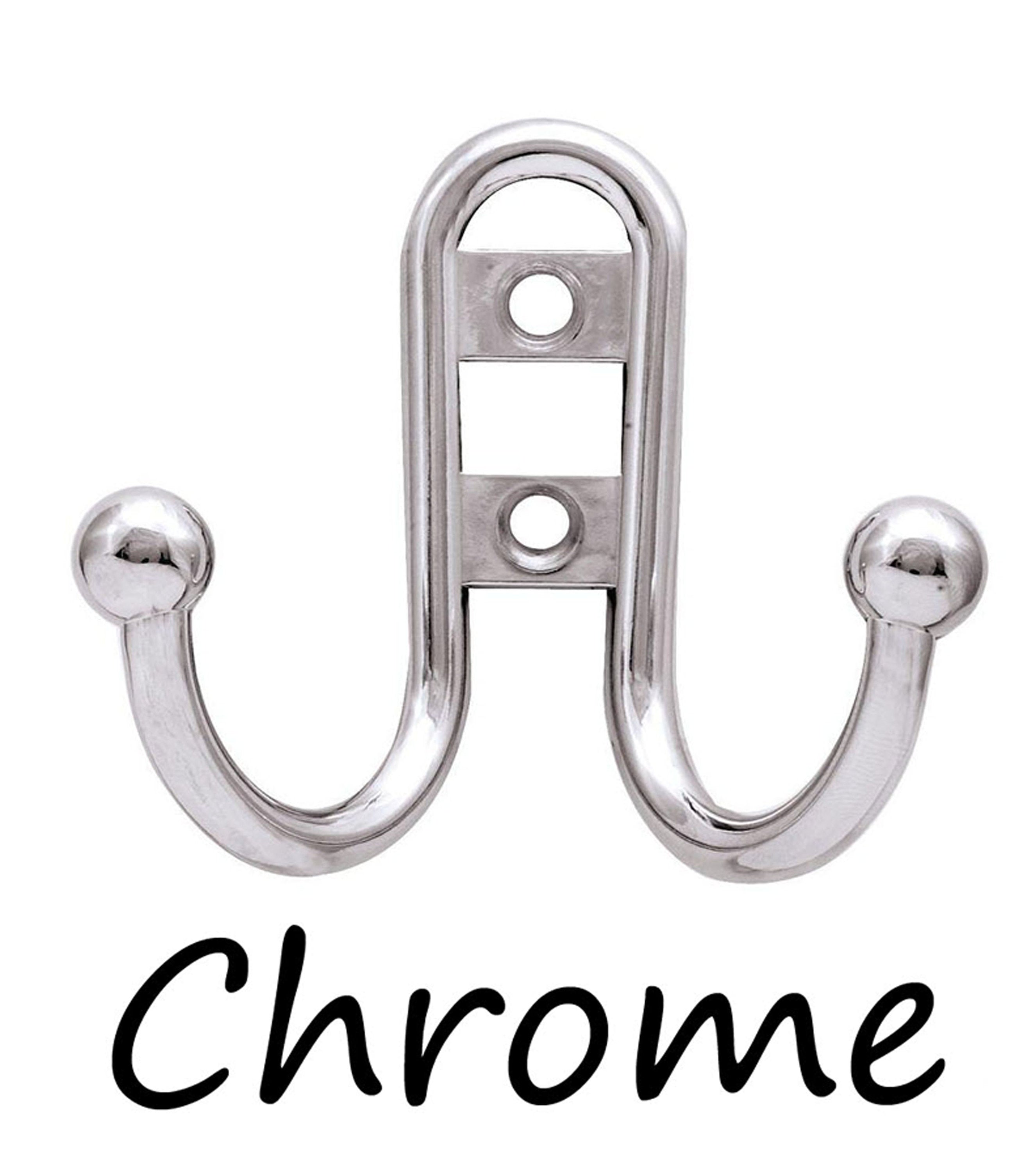 Double Prong Ball End Utility Hook Chrome Finish