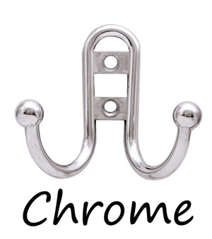 Double Prong Ball End Utility Hook Chrome Finish